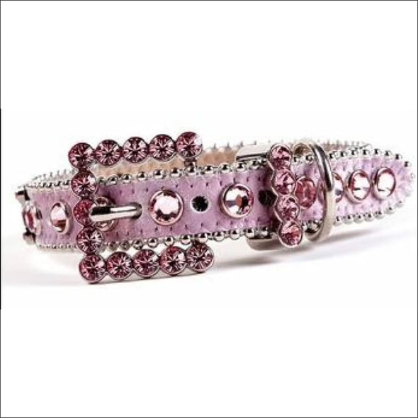 B.B. Simon Dog Collar - Pink Swarovski Crystals - Collars