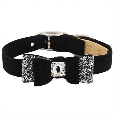 Black Crystal Stellar Big Bow Collar - Collars