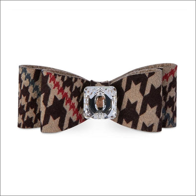 Chocolate Glen Houndstooth Single Big Bow Hair Bow