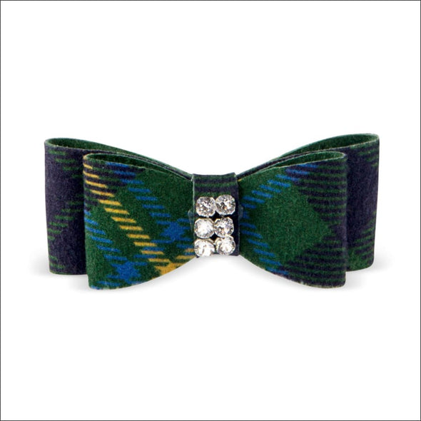 Scotty Single Giltmore Hair Bow - Forest Plaid / Teenie 