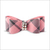 Scotty Single Giltmore Hair Bow - Puppy Pink Plaid / Teenie 