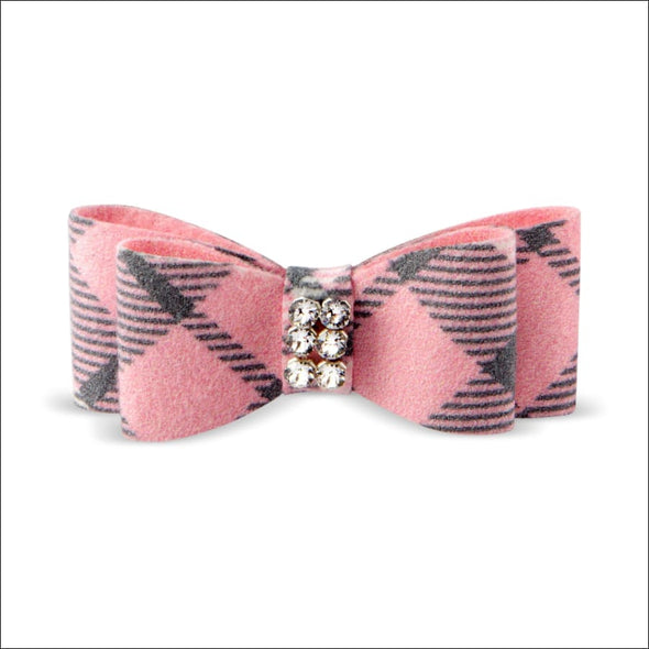 Scotty Single Giltmore Hair Bow - Puppy Pink Plaid / Teenie 